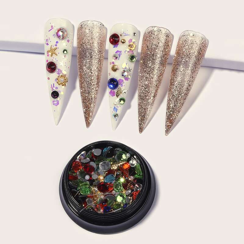 

1box Rhinestone Nail Art Decoration, Green