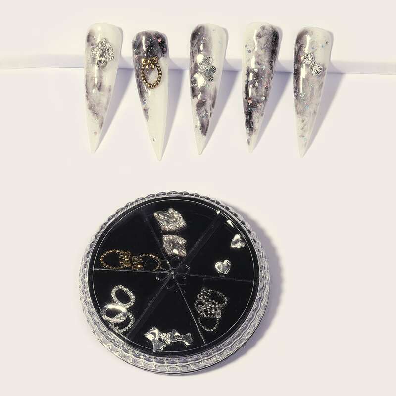 

1box Rhinestone Nail Art Decoration, Black