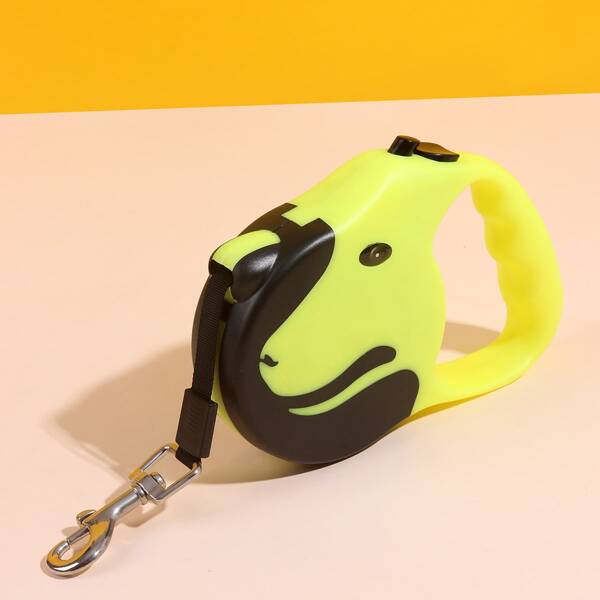 

1pc Dog Design Retractable Pet Leash, Yellow