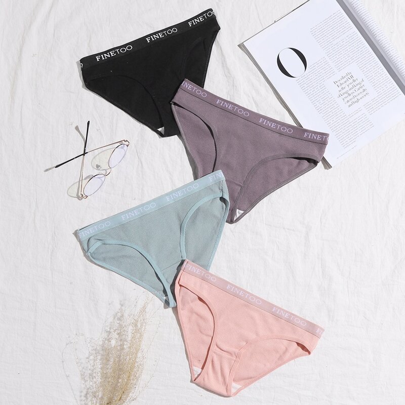 

4pack Letter Graphic Tape Panty Set, Multicolor