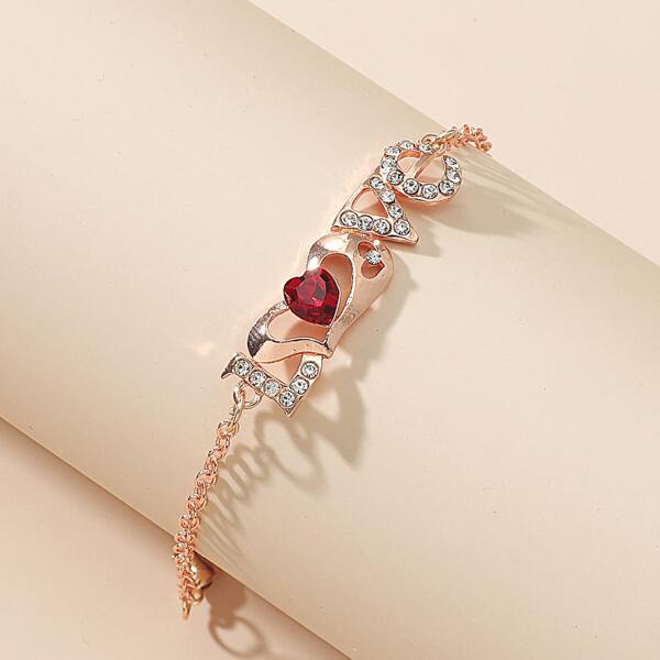 

Rhinestone Decor Bracelet, Gold