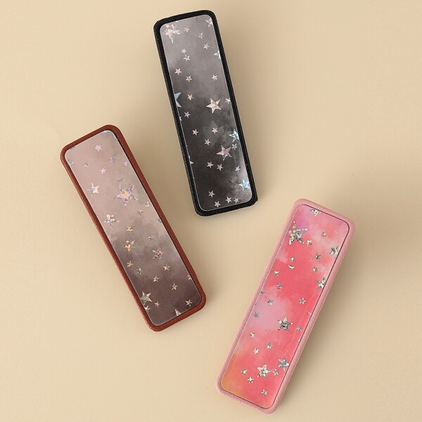 

3pcs Star Pattern Geometric Hair Clip, Multicolor