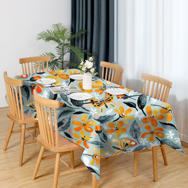 

Flower Print Water Proof Tablecloth, Multicolor