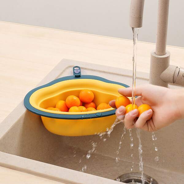 

1pc Hanging Sink Drain Basket, Yellow
