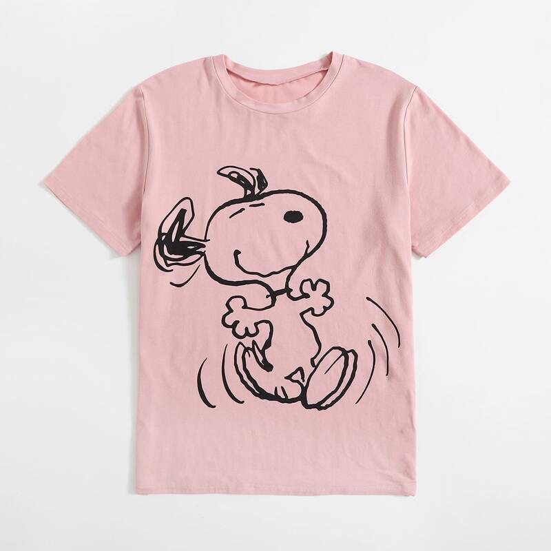 

Cartoon Graphic Tee, Baby pink