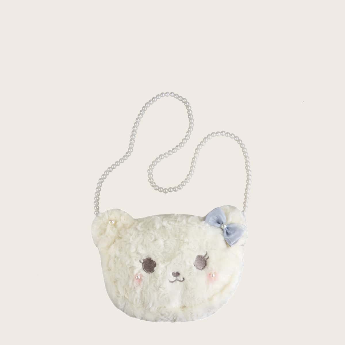 

Cartoon Bear Crossbody Bag, White