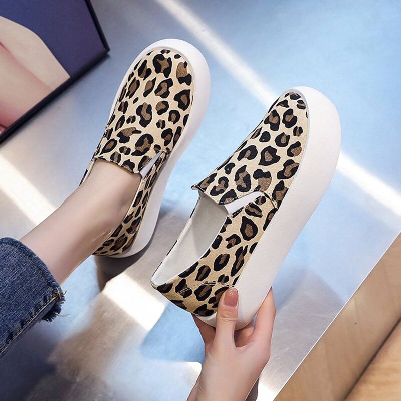 

Leopard Slip On Sneakers, Brown