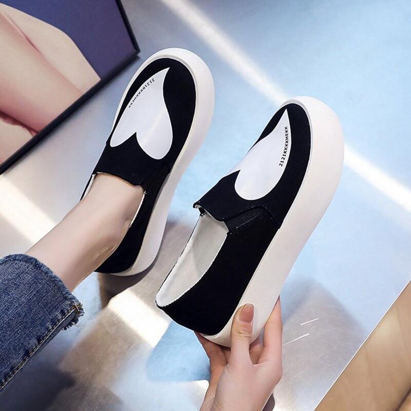 

Heart Slip On Sneakers, Black and white