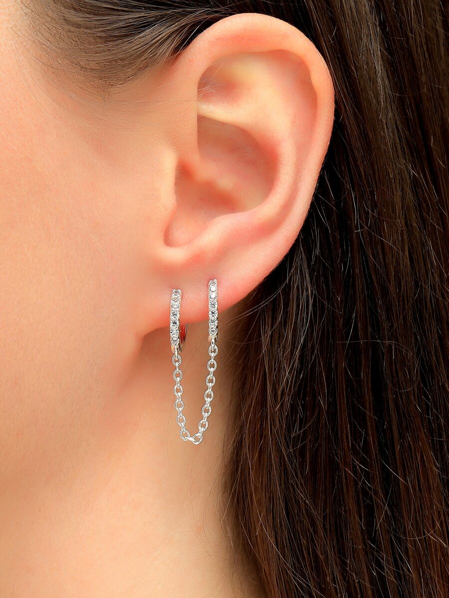 1pc Cubic Zirconia Decor Earring