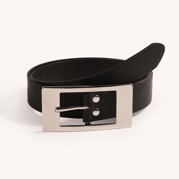 

Rectangle Buckle Belt, Black