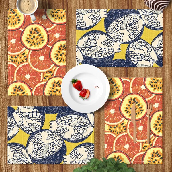 

1pc Fruit Print Random Placemat, Multicolor