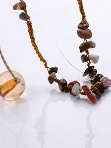 Stone Decor Layered Necklace - Multicolor - View 3