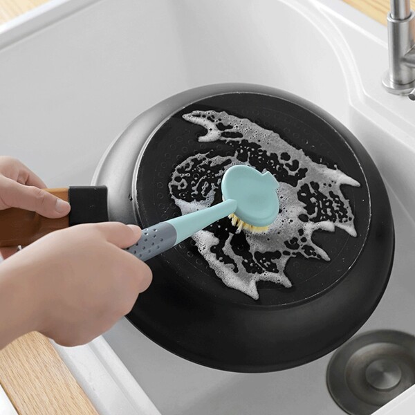 

1pc Long Handle Pot Brush, Multicolor