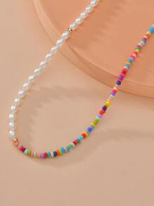 Vòng cổ đính cườm ngọc trai giả - Nhiều màu - Xem 2