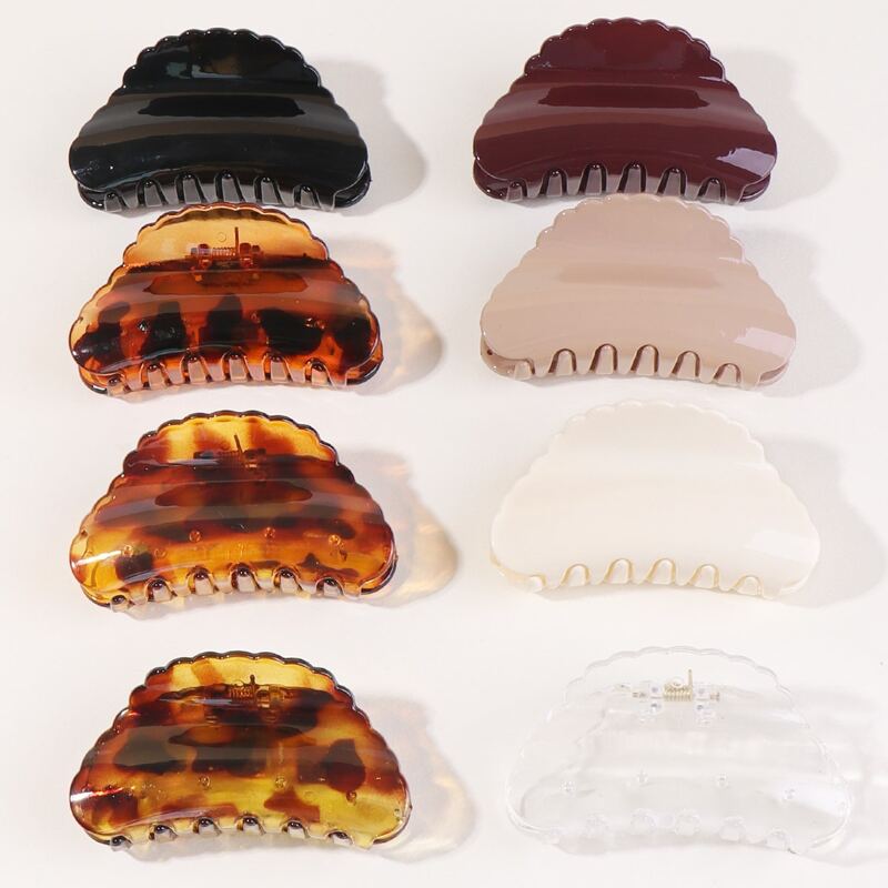 

8pcs Tortoiseshell Pattern Hair Claw, Multicolor