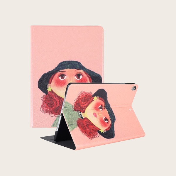 

Girl Painted Case For iPad, Pink
