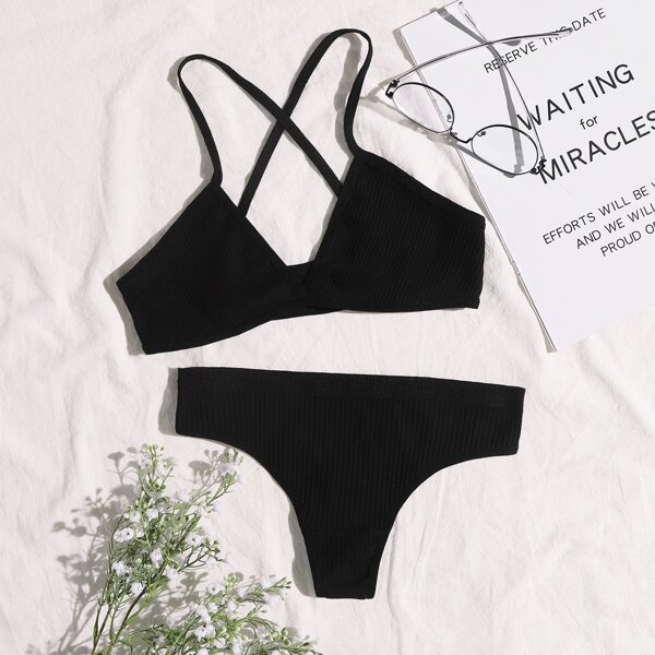 

Plain Lingerie Set, Black