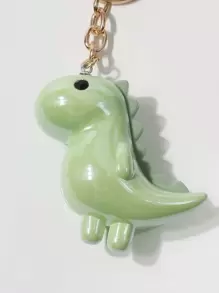 1 pieza Llavero con modelo de dinosaurio lindo, adecuado para accesorios de automóvil, bolso, escuela, gótico, Y2K, Halloween, Día del Maestro, ideas de regalo de Navidad, accesorios de bolso, cordones con portaidentificaciones - Verde - Ver 3