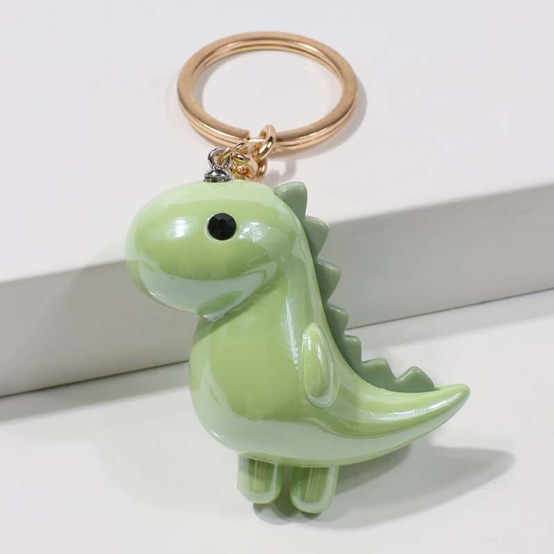

Cartoon Dinosaur Charm Keychain, Green