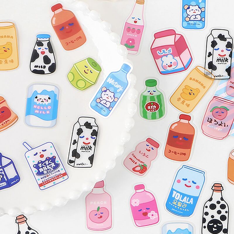 

40pcs Drink Pattern Random Sticker, Multicolor