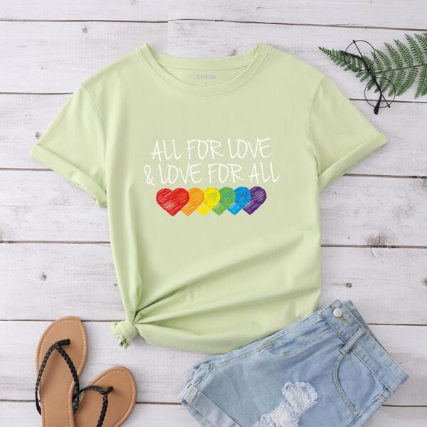 

LGBTQIA Heart And Slogan Graphic Tee, Green