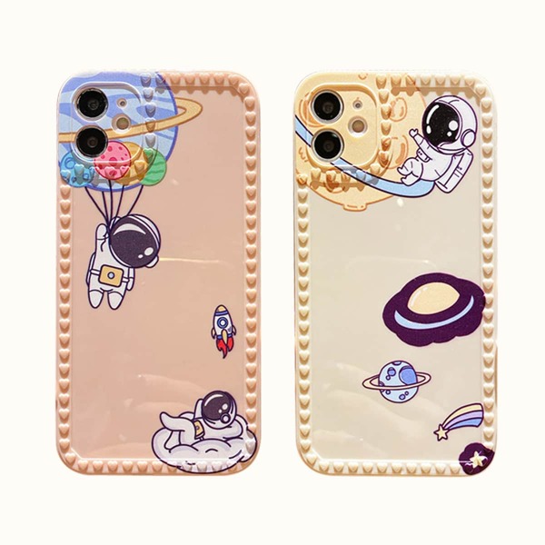 

2pcs Couple Cartoon Astronaut Phone Case, Multicolor