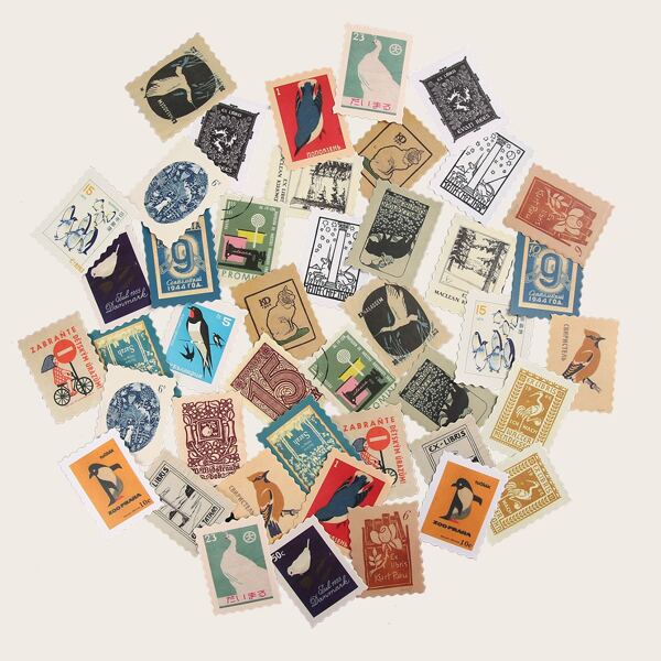 

46pcs Animal Print Sticker, Multicolor