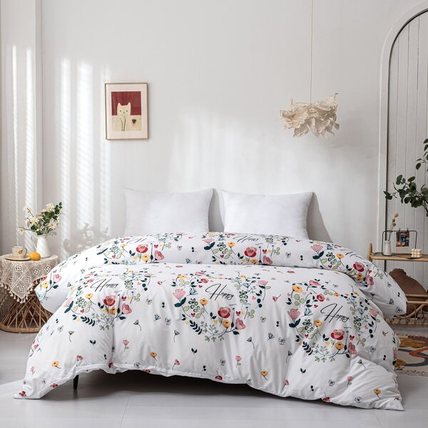 

Flower Print Duvet Cover Without Filler, Multicolor