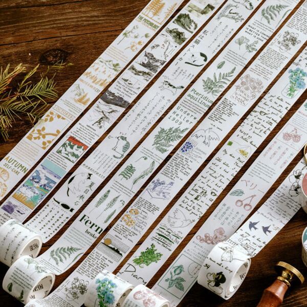 

1Roll Plants Print Random Decorative Tape, Multicolor