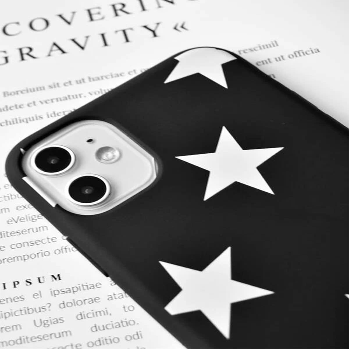 

Star Graphic Phone Case, Black and white