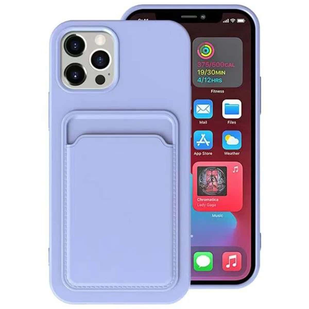 

Solid Phone Case With Card Holder, Purple