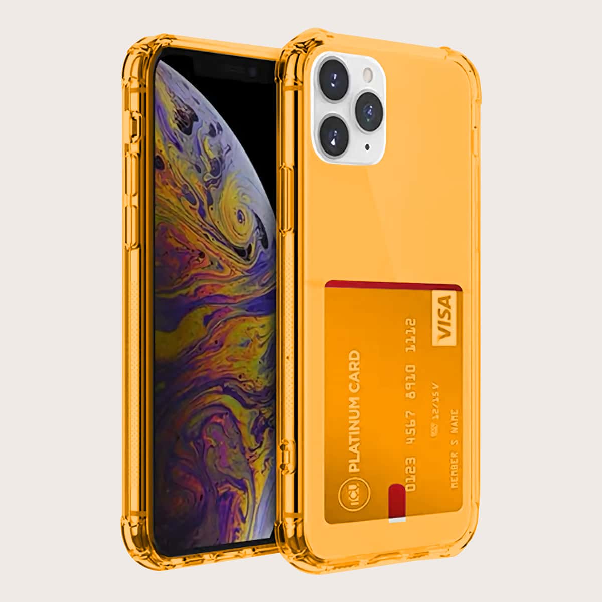 

Phone Case With Card Holder, Orange