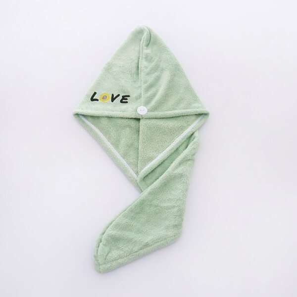 

Letter Graphic Hair Drying Cap, Green