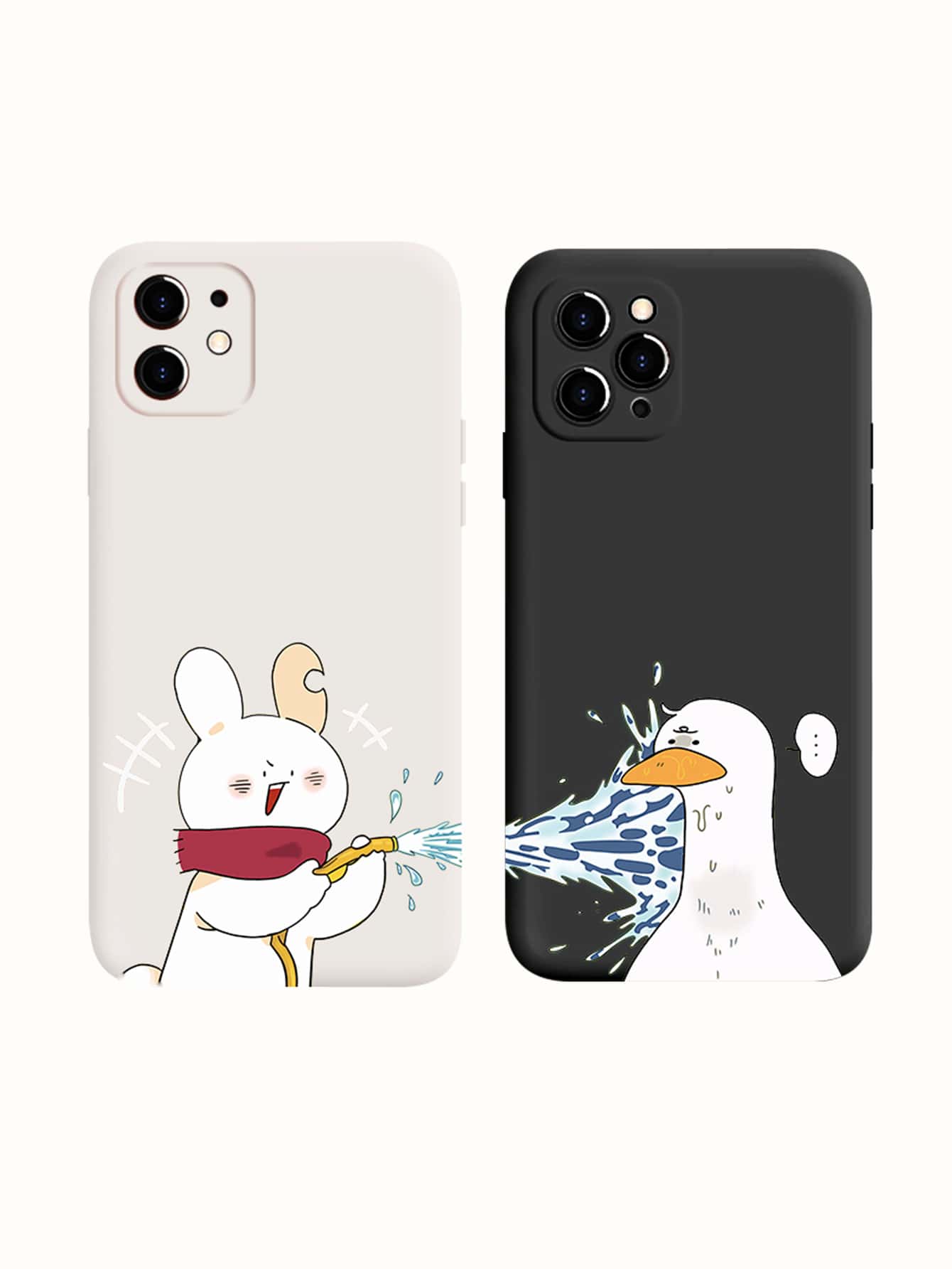 2 chiếc ốp lưng điện thoại hình cặp đôi ngộ nghĩnh hình chú vịt - Nhiều màu - Xem 1