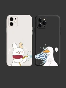 2pcs Funny Couple Cartoon Duck Phone Case - Multicolor - View 3