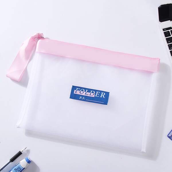 

1pc Simple File Bag, Pink