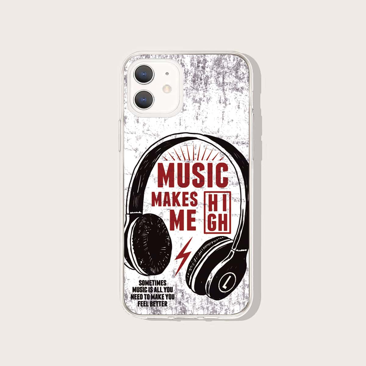 

Headphone Print Phone Case, Multicolor