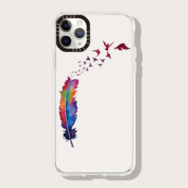 

Feather Pattern Clear Phone Case