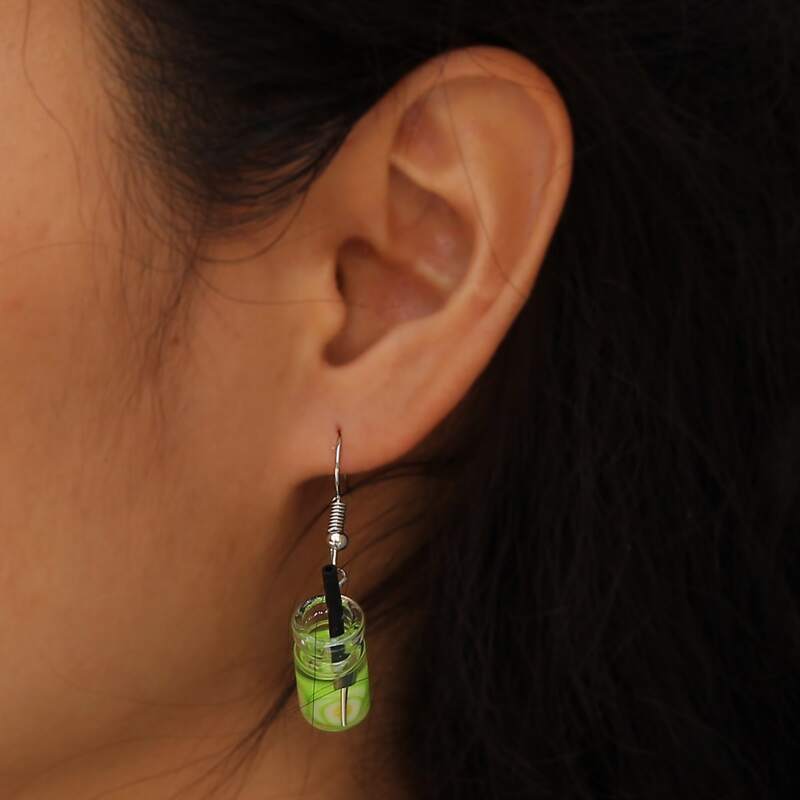 

Drink Bottle Drop Earrings, Green
