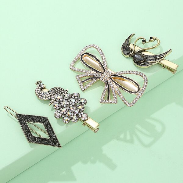 

4pcs Geo Decor Hair Clip, Multicolor