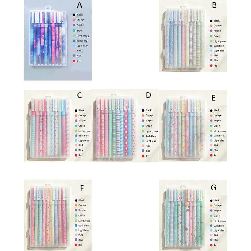

10pcs Colorful Gel Pen, Multicolor