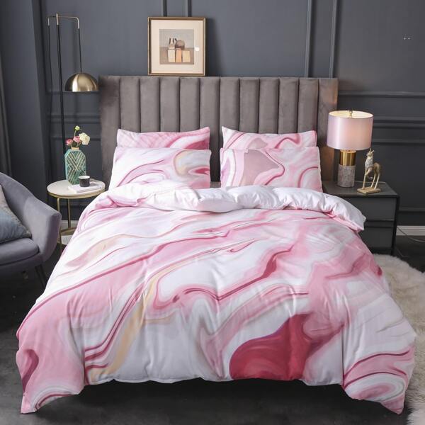 

Marble Pattern Duvet Cover Set Without Filler, Multicolor