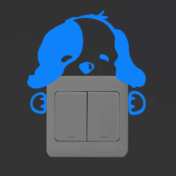 

Dog Print Light Switch Sticker, Blue