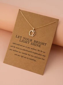 Sun Moon Charm Necklace - Yellow Gold - View 1