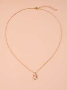 Sun Moon Charm Necklace - Yellow Gold - View 2