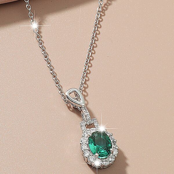 

Zircon Charm Necklace, Silver