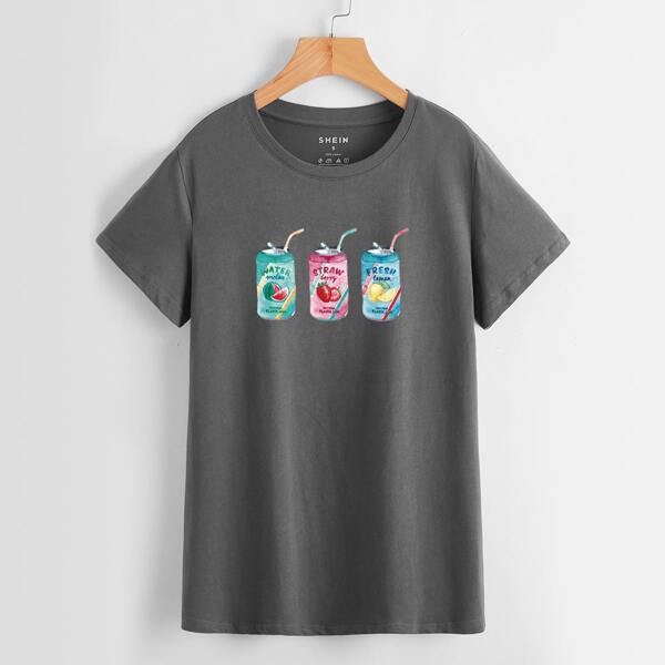 

Juice Print Short Sleeve Tee, Dark grey