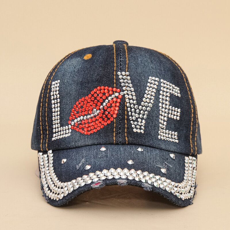 

Rhinestone Letter Decor Baseball Cap, Multicolor