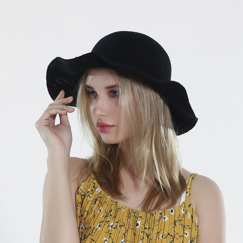 

Solid Straw Hat, Black