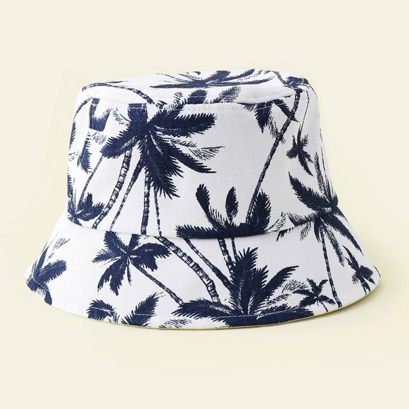

Coconut Tree Print Bucket Hat, Multicolor